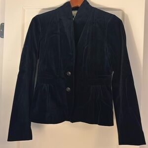 J Crew velvet blazer.